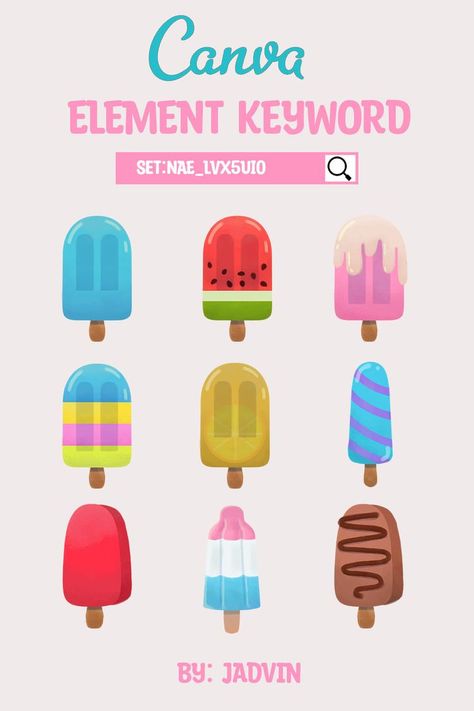 Popsicle Illustration, Colorful Popsicles, Cute Popsicle, Final Project Ideas, Canva Keywords, Geometric Illustration, Celebrity Caricatures, Canva Element, Canva Elements