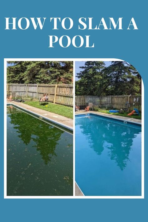 Sounds intense, right? That's because it is! SLAM-ing your swimming pool can help clean incredibly dirty pools a lot quicker. Here's what you should know about it. Pool Cleaning Hacks, Pool Cleaning Tips, Solar Pool Heater, Swimming Pool Maintenance, Pool Deck Plans, Swimming Pool Cleaning, Pool Hacks, Pools Backyard Inground, Pool Life