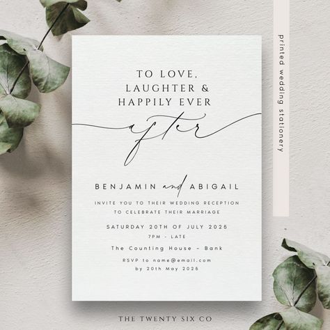 Invitations To Reception Only, We Eloped Reception Invitations Elopement Party, Post Wedding Reception Invitations, Invitation To Wedding Reception Only, Wedding Dance Invitations Only, Reception Wedding Invitations, All White Wedding Invitations, Wedding Dinner Invitation Card, Civil Wedding Invitation Ideas