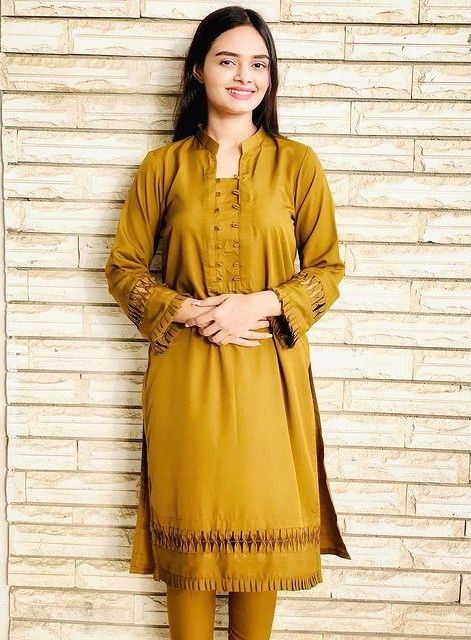 #mustardcolour, mustard colour kurti, mustard color kameez, mustard colour suit, mustard color dress, mustard color suit design, Mustard Colour Suit, Mustard Colour Dress, Mustard Color Dress, Eid Ideas, Mustard Colored Dress, Combination Dresses, Contrast Dress, Fashion Week Outfit, Suit Collection