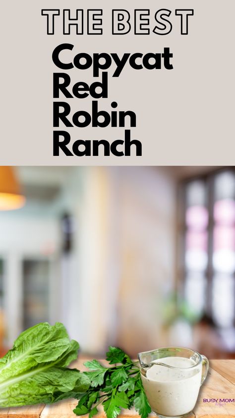 Ruby Tuesday Ranch Dressing Recipe, Copycat Runza Ranch Dressing, Us Pizza House Dressing Recipe, Denny's Ranch Dressing Recipe, Red Robin Ranch Dressing Recipe, Red Robin Ranch, Copycat Ranch Dressing, Restaurant Ranch Recipe, Red Robin Ranch Dressing