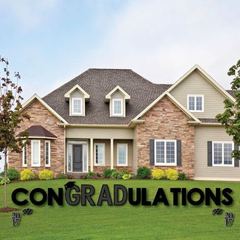 Con-GRAD-ulations - Graduation Yard Sign - Outdoor Lawn Graduation Decorations - Graduation Sign - Graduation Cheers Lawn Sign Graduation Themes, Graduation Party Yard Signs, School Anniversary, Blue Graduation Party, Happy Birthday Yard Signs, Graduation Yard Signs, Lawn Decorations, Birthday Yard Signs, Blue Graduation