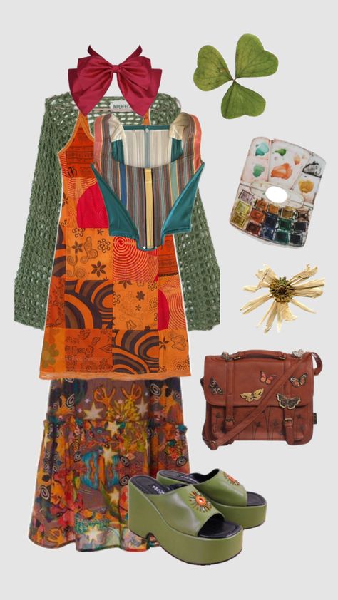 #maximalism #outfitinspo #fashion Boho Maximalism Outfits, Maximalism Outfit, Twee Fashion, Boho Maximalism, Style Roots, Travel Capsule, Travel Capsule Wardrobe, Maximalism, Travel Wardrobe