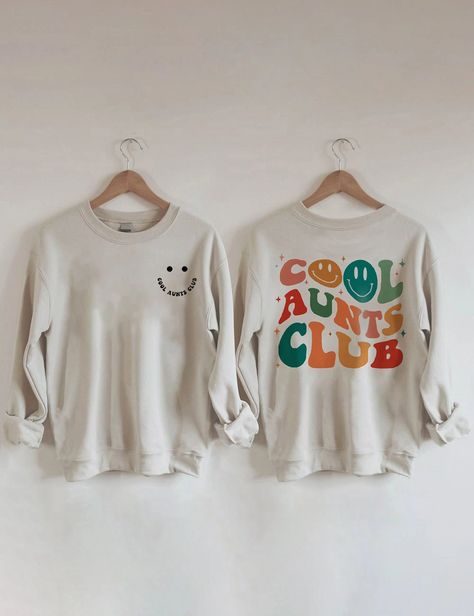 Material: Cotton + Polyester Cool Aunt Club, Cool Aunt, Wife Mom Boss, Mom Era, Sweatshirt Style, Club Sweatshirts, Basketball Mom, Moms Club, Mom Boss