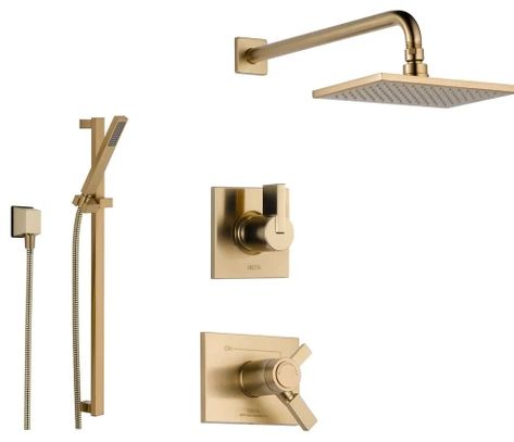 Let’s talk about shower plumbing – Life in a Fixer Rock Wool Insulation, Delta Vero, Delta Champagne Bronze, 1920s Craftsman, Hexagon Tile Floor, Shower Plumbing, Rain Shower System, Cement Board, Shower Diverter