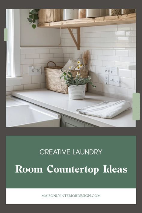 Explore a variety of practical and stylish laundry room countertop ideas that enhance both utility and design. From shelving units to multi-functional surfaces, find the perfect countertop for your space. Consider materials like granite, wood, or laminate for your laundry room renovation. Discover color schemes that brighten the work area, and layout options that maximize your home's accessibility. Whether you prefer contemporary designs or rustic touches, these tips will help update your laundry space with convenience and style. Laundry Countertop Ideas, Laundry Room Countertop Ideas, Laundry Countertop, Utility Area, Laundry Room Countertop, Fresh Laundry, Stylish Laundry Room, Countertop Ideas, Laundry Space