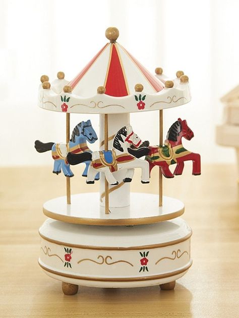 Horses White, Merry Go Round Carousel, Carousel Music Box, Color Music, Wooden Music Box, Music Box Vintage, Musical Box, Carousel Horse, Music Coloring