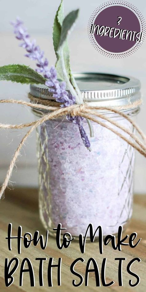 Coconut Oil Salt Scrub, Make Bath Salts, Bath Salts Diy Recipes, Homemade Bath Salts, Bath Soak Recipe, Beauty Closet, Bath Salts Recipe, Diy Lavender, Scrub Diy