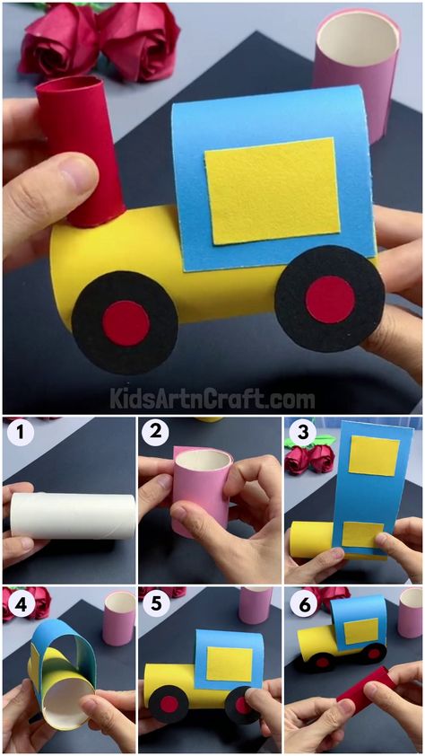 Train Crafts For Preschoolers, Toys Crafts Preschool, Toilet Paper Roll Train, Train Craft For Preschool, Preschool Train Crafts, Art And Craft Transportation, Preschool Train Craft, Cardboard Train Diy For Kids, Craft Transportation For Kids