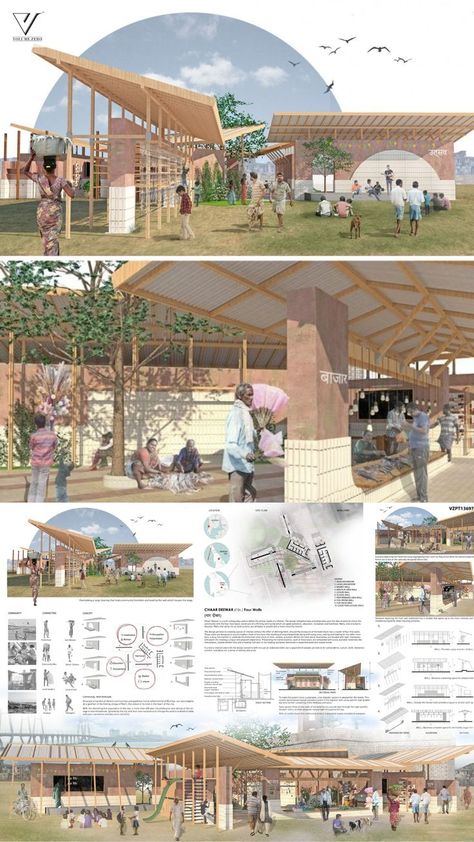 African House Design, African School, Concept Board Architecture, Architecture Design Competition, Architecture Design Presentation, Architecture Portfolio Layout, Presentation Board Design, African House, Open Architecture