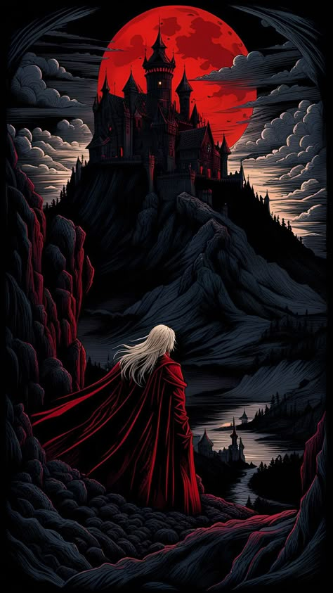 Vampire Wallpaper Aesthetic, Castlevania Aesthetic, Dracula Wallpaper, Vampire Aesthetic Wallpaper, Medieval Wallpaper, Vampire Wallpaper, Dracula Art, Helloween Wallpaper, Castlevania Wallpaper