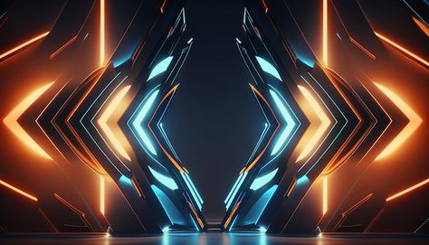 Photo rendering abstract futuristic back... | Premium Photo #Freepik #photo #neon-room #perspective-background #scifi-background #light-tunnel Scifi Background, Room Perspective, Perspective Background, Futuristic Lighting, Abstract Futuristic, Light Tunnel, Wallpaper Themes, Futuristic Background, Neon Room