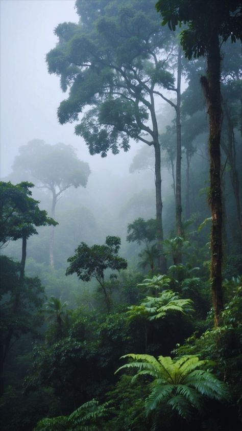 Tropical Rainforest Aesthetic, Rain Forest Aesthetic, Tropical Wallpaper Iphone, Misty Jungle, Iphone Nature Wallpaper, Forest Aesthetic Wallpaper, Wallpaper Iphone Nature, Rainforest Aesthetic, Aesthetic Feed Ideas