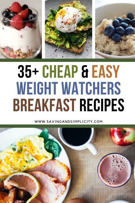 35+ easy to make and satisfying Weight Watchers breakfast recipes including egg bites, muffins, overnight oats and more. Smart Points meals.  Simple easy healthy breakfasts.  On the go breakfasts.  Quick meal ideas. Healthy family breakfasts. Weight Watcher Breakfast Ideas Easy, Easy Ww Breakfast Ideas, Weight Watcher Breakfast Ideas, Ww Breakfast Ideas, Weight Watchers Overnight Oats, Easy Weight Watchers Breakfast, Weight Watchers Breakfast Ideas, Breakfasts On The Go, Healthy Low Calorie Breakfast