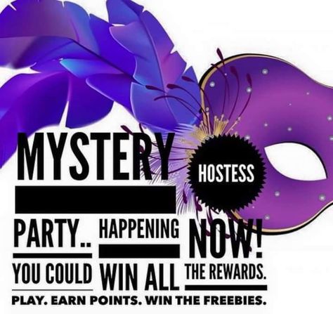 mask, jamberry, mystery hostess, mystery hostess party, masquerade, masquerade party Scentsy Mystery Hostess, Mystery Hostess Party, Space Games For Kids, Tupperware Party Ideas, Scentsy Party Games, Mystery Host, Online Party Games, Social Media Party, Norwex Party