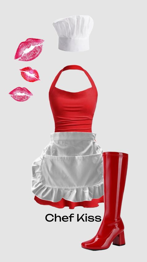 Chef kiss Halloween costume #halloween #halloweenaesthetic #halloweencostume #halloweeninspo #halloweencostumeinspo Cute Easy Halloween Costumes, Kiss Halloween Costumes, Kiss Costume, Chef Costume, Chef Kiss, Hot Halloween Outfits, Halloween Coustumes, Pretty Halloween Costumes, Couples Halloween Outfits