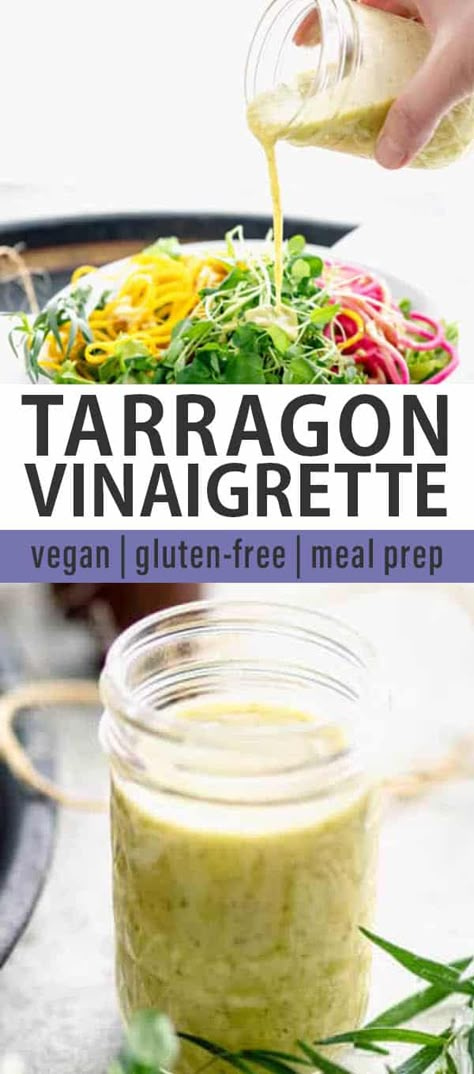 Recipes Using Tarragon, Best Homemade Salad, Tarragon Vinaigrette, Tarragon Recipes, Vinegar Salad, Gluten Free Meal Prep, Tarragon Vinegar, Paleo Sauces, Vinegar Salad Dressing