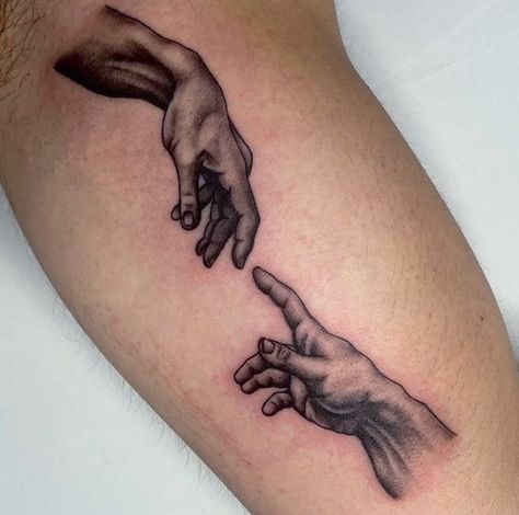 Untouchable Hands Bicep Tattoo For Men Design Minimalist Tattoos, Tattoos Designs, Tattoo Ideas, For Men, For Women, Tattoos, Design