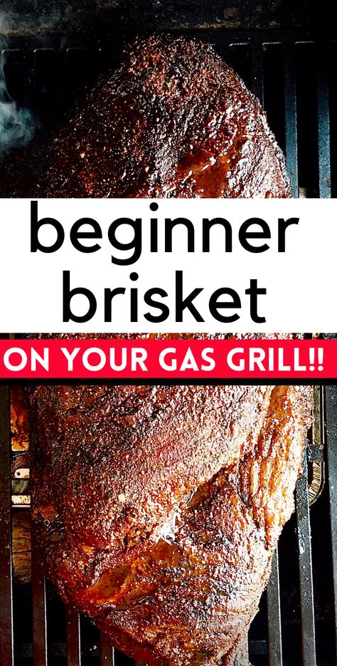 Brisket Recipes Smoked Grill, Gas Bbq Recipes, Brisket Grill Recipes, Brisket On Grill, Brisket Gas Grill, Beef Brisket Recipes Smoked On Gas Grill, Brisket On The Grill, Grilling Brisket On Gas Grill, Brisket On Gas Grill