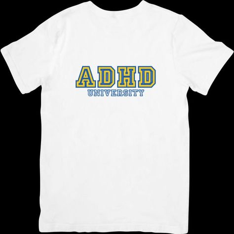 ADHD University Tee Blue/yellow - Etsy