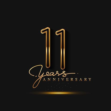 11 Year Anniversary, Work Anniversary, 11th Anniversary, Anniversary Logo, Year Anniversary, Black Background, Black Backgrounds, Vector Art, Vector Free