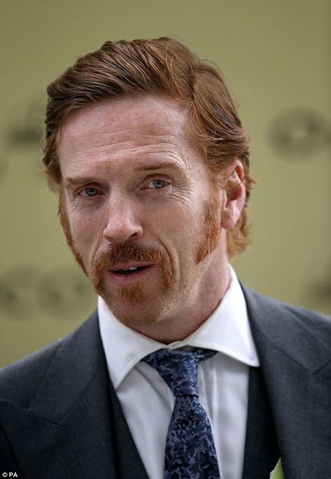 Distinguished: Damian showed off his sophisticated sideburns, which he's cropped for a new role Sideburn Styles, Moustache Style, Helen Mccrory, Beard And Mustache Styles, Damian Lewis, Kendall Jenner Chanel, Mustache Styles, Mens Facial Hair Styles, Bio Facts