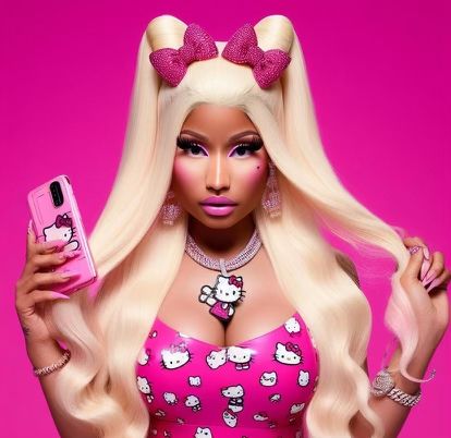 Hello Kitty Nicki Minaj, Nicki Minaj 2000s Hello Kitty, Pink Aesthetic Nicki Minaj, Hot Pink Nicki Minaj Aesthetic, Nicki Minaj Harajuku Barbie Era, Pretty Pictures Of Nicki Minaj, Nicki Minaj Wallpaper, Nicki Minaj Barbie, Nicki Minaj Pictures