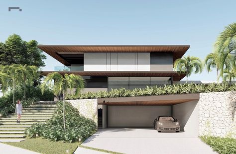 Uphill House Design, Uphill House, Split Level House Design, Australian Beach House, Sloping Lot House Plan, Modern Tropical House, Modern Townhouse, House Design Pictures, Architect Design House