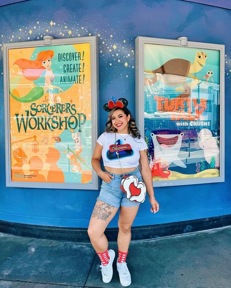 Some imagination, huh? 🌟💙 I love any excuse to visit my honey at work and make her do double duty as my photographer 🤭 The Animation Building is my favorite place in the whole wide world so how perfect is it that the love of my life is always there to save me a seat at Turtle Talk 😍♥️ 💫 Fantasmic baby tee - @daydreamdaywear 🐭 Ears & purse - @loungefly ❣️ Socks - @disneystore My Honey, Wide World, Disney Inspired, Baby Tee, Travel Style, Infant Tees, Love Of My Life, Of My Life, My Life