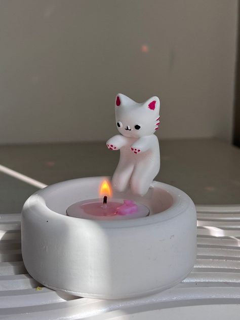 Cat Candle Holder Cat Candle Holder, Study Desks, Cat Candle, Wholesale Candles, Cute Candles, Desktop Decor, Tealight Candle, Cat Paw, Aromatherapy Candles