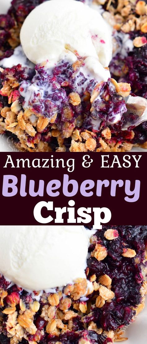 Easy Blueberry Crisp, Blueberry Crisp Recipe, Berry Crisp, Fruit Recipe, Blueberry Crisp, Fruit Crisp, Blueberry Desserts, Blueberry Crumble, Berry Dessert