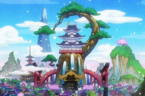 Wano Country | One Piece Wiki | Fandom One Piece Wano, Monte Fuji, Big Mom, Scenery Background, One Piece Images, One Piece Comic, One Piece Pictures, One Piece Luffy, Anime One