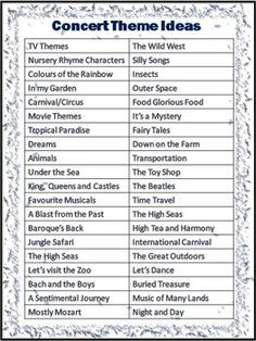 School Concert Ideas on Pinterest | 26 Pins Elementary Music Teacher Ideas, Music Program Ideas, Recital Themes, Concert Theme, Middle School Choir, Singing Exercises, Concert Ideas, Piano Recital, Elementary Music Lessons