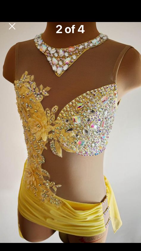 Orange Dance Costume, Sassy Dance Costumes, Yellow Lyrical Costume, Yellow Dance Costume, Dance Costumes Yellow, Gold Dance Costumes, Majorette Outfits, Twirling Costumes, Solo Dance Costumes