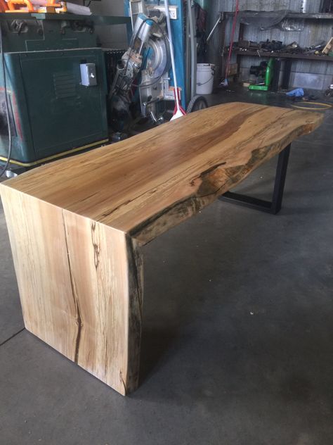 Waterfall Live Edge Table, Live Edge Waterfall Desk, Wood Waterfall Coffee Table, Waterfall Edge Table, Live Edge Waterfall Table, Waterfall Table Diy, Waterfall Wood Countertop, Wood Waterfall Table, Waterfall Edge Desk