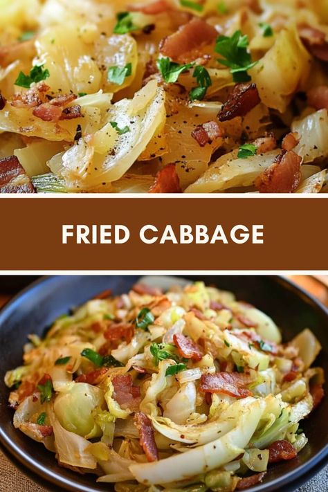 FRIED CABBAGE (WITH BACON, ONION, AND GARLIC) Fried Cabbage With Bacon, Bacon Fried Cabbage Recipe, Cabbage Bacon Onion Stir Fry, Fried Cabbage With Bacon And Onion, Cabbage And Bacon Recipes Fried, Cabbage Bacon Onion, Fried Cabbage And Potatoes, Southern Bacon Fried Cabbage, Fried Cabbage With Bacon Onion And Garlic