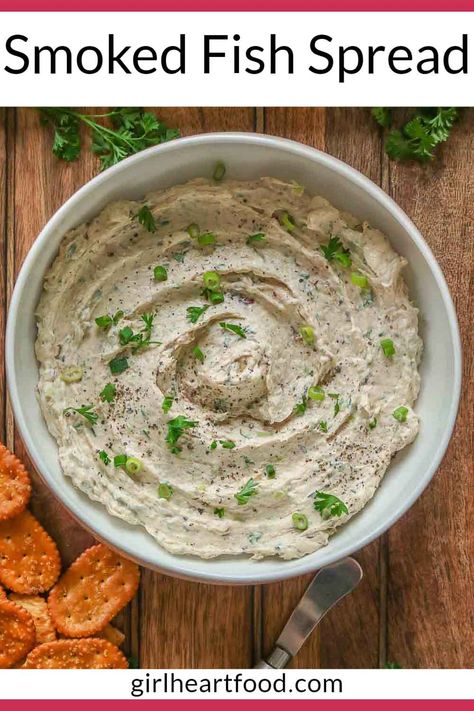 Fish Spread Recipe Smoked, Fish Spread Recipe, Meditrain Diet, Smoked Fish Spread, Salmon Flatbread, Fish Dip, Smoked Fish Dip, Smoked Tuna, Veggie Sticks