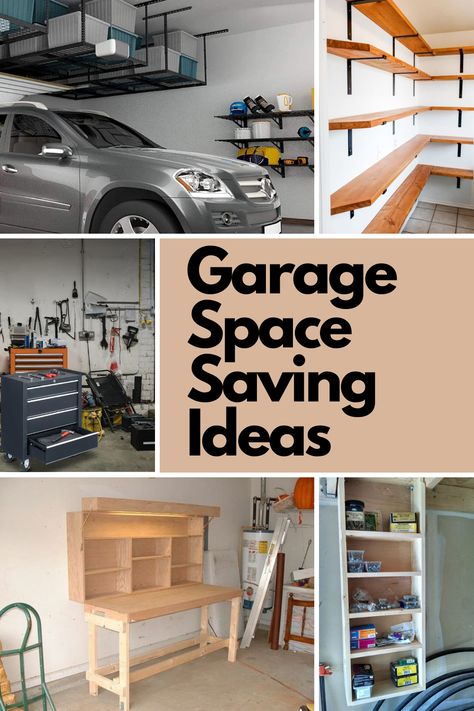 Transform your cluttered garage into a tidy, functional space with these 12 brilliant space-saving ideas! From wall-mounted shelves to ceiling bike racks and foldable workbenches, these creative solutions will help you maximize every corner. Say goodbye to chaos with clever DIY hacks like PVC pipe organizers and hidden ceiling storage. Whether you’re tackling tools, toys, or seasonal decor, these tips will revolutionize your garage. Dive into the full guide for all the details! Space Saving Garage Storage, Cluttered Garage, Small Garage Organization, Diy Fishing Rod Holder, Diy Fishing Rod, Overhead Storage Rack, Space Saving Ideas, Small Parts Organizer, Garage Storage Solutions