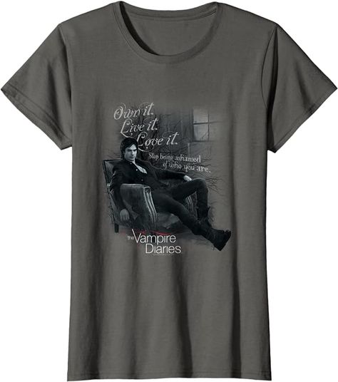 Amazon.com: Vampire Diaries Be Yourself T-Shirt : Clothing, Shoes & Jewelry Vampire Diaries Shirts, Drama Tv, J Smith, Drama Tv Series, Mystic Falls, Novelty Clothing, T Shirt Image, The Vampire Diaries, Vneck Tshirt Women