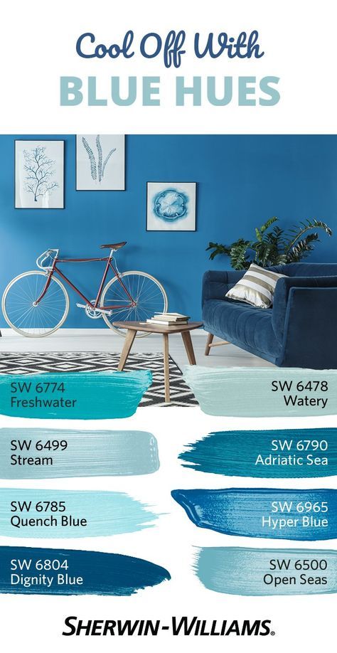 Sea Blue Living Room, Paint Colors Sherwin Williams, Sherwin Williams Blue, Beach House Colors, Blue Paint Colors, Sherwin Williams Paint Colors, Coastal Colors, Room Paint Colors, Bedroom Paint