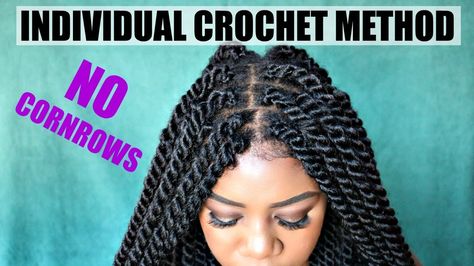 DIY Individual Crochet Havana Twists | NO Cornrows! No Tension! Lightweight! Fast! Under 2 Hrs [Video]  Read the article here - http://www.blackhairinformation.com/video-gallery/diy-individual-crochet-havana-twists-no-cornrows-no-tension-lightweight-fast-2-hrs-video/ Long Havana Twist, Individual Crochet Braids, Havanna Twist, Hair Braid Diy, Crochet Braids Marley Hair, Havana Twists, Twist Box Braids, French Braid Ponytail, Individual Braids