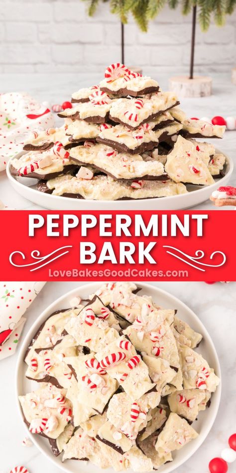 Peppermint Bark pin collage Homemade Peppermint Bark, Christmas Bark Recipes, Peppermint Bark Recipes, Chocolate Peppermint Bark, Biscuits Graham, Diy Easy Recipes, Holiday Chocolate, Christmas Candy Recipes, Bark Recipe