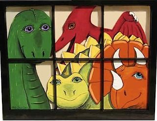 Dinosaur Bulletin Boards, Painted Window Art, Window Paintings, Window Restoration, Jungle Cats, Store Front Windows, Homeschooling Ideas, Cute Paintings, Library Displays