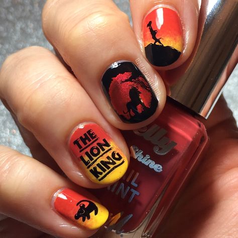 Lion King Nail Art, Lion King Nails, King Nails, Disney Nail, New Template, Nail Art Disney, Nails Easy, Disney Nails, Aesthetic Collage