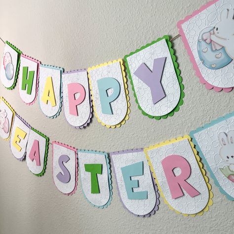 Peach Party Decorations, Thanksgiving Labels, Easter Party Decorations, Easter Cupcake Toppers, Fireplace Table, Bunny Banner, Happy Easter Banner, Window Photo, Spring Banner