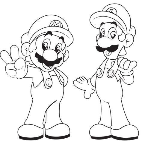 Mario Olympics, Luigi Coloring Pages, Gaming Drawing, Mario Und Luigi, Mario Coloring, Super Mario Coloring Pages, Mario Y Luigi, Mario E Luigi, Super Mario And Luigi