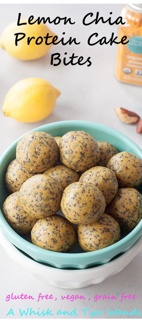 Lemon Chia Protein Cake Bites Protein Lemon Bites, Lemon Protein Powder Recipe, Lemon Poppyseed Protein Balls, Psyllium Recipes, Protein Pastries, Healthy Lemon Desserts, Lemon Protein Balls, 2025 Prep, Poppy Seed Recipes