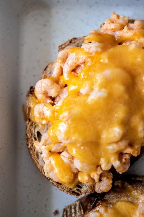 Our shrimp melt, made with flavorful bay shrimp and topped with sharp cheddar, is simple but surprisingly satisfying | femalefoodie.com Shrimp Melt On English Muffin, Shrimp Melt Sandwich, Seafood Melt Sandwich, Shrimp Grilled Cheese, Bay Shrimp Recipes, Grilled Shrimp Sandwich, Shrimp Melt, Shrimp Sandwich Recipes, Crab Melts