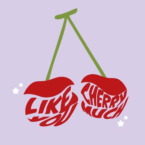 CHICCA | Graphic Designer on Instagram: “Like you cherry much 🍒” Cherry Graphic Design, Chalkboard Window, Lemon Graphic, Retro Cherry, Graphic Ideas, Window Art, Oversized Tshirt, Graphic Designer, Adobe Illustrator