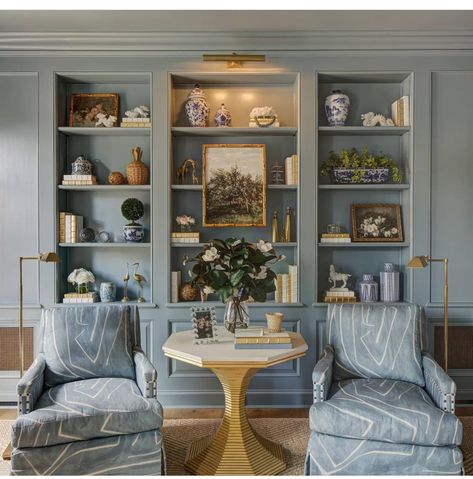 Built In Bookshelves Around Couch, Bookshelf Colors, Transitional Colonial, Blue Family Rooms, Painted Built Ins, Cabinetry Ideas, Built In Shelves Living Room, Living Room Built Ins, Fireplace Built Ins